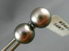ESTATE AAA GREY TAHITIAN PEARL 14KT WHITE GOLD CLASSIC STUD EARRINGS 8mm #24419