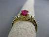 ESTATE 1.39CT DIAMOND & AAA RUBY 14K YELLOW GOLD CLASSIC ENGAGEMENT RING #2450