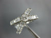 LARGE 2.10CT DIAMOND 14K WHITE GOLD ROUND & BAGUETTE CRISS CROSS ENGAGEMENT RING
