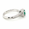 1.07CT DIAMOND & AAA EMERALD 18KT WHITE GOLD ROUND & EMERALD CUT ENGAGEMENT RING
