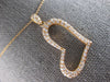 ESTATE LARGE .6CT DIAMOND 18K ROSE GOLD CLASSIC OPEN HEART FLOATING LOVE PENDANT