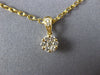 ESTATE SMALL .20CT DIAMOND 18KT YELLOW GOLD 3D CLUSTER FLOWER LOVE PENDANT