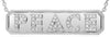 ESTATE .14CT DIAMOND 14KT WHITE GOLD 3D PEACE OCTAGON ID FUN NECKLACE