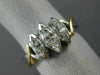 ESTATE WIDE .93CT DIAMOND 14K TWO TONE GOLD 3D 3 STONE INFINITY ANNIVERSARY RING