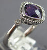 1.42CT DIAMOND & AAA AMETHYST 14KT WHITE GOLD CUSHION & ROUND FILIGREE FUN RING
