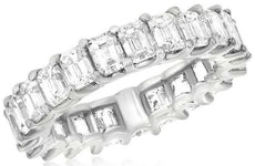 2.79CT DIAMOND 18KT WHITE GOLD BAGUETTE & ASSCHER CUT ETERNITY ANNIVERSARY RING