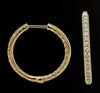 .57CT DIAMOND 18KT YELLOW GOLD ROUND INSIDE OUT HOOP HUGGIE FUN HANGING EARRINGS