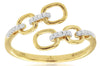 ESTATE .06CT DIAMOND 14KT 2 TONE GOLD ROUND OVAL LOVE KNOT CRISS CROSS FUN RING