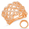 LARGE 1.0CT DIAMOND 14KT ROSE GOLD 3D MULTI INFINITY LOVE KNOT ANNIVERSARY RING