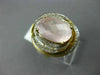 ESTATE 4.43CT DIAMOND & AAA OVAL PINK QUARTZ 14KT YELLOW GOLD 3D FLOWER FUN RING