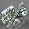 ESTATE WIDE 2.97CT DIAMOND & AAA MULTI COLOR SAPPHIRE 14K WHITE GOLD X LOVE RING