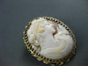 ANTIQUE LARGE 14KT YELLOW HAND CARVED LADY SHELL CAMEO PENDANT & BROOCH #22104