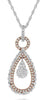 .60CT DIAMOND 18K WHITE & ROSE GOLD CLASSIC PAVE TEAR DROP CIRCILAR LOVE PENDANT