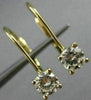 ESTATE .70CT DIAMOND 14K YELLOW GOLD HANGING STUD LEVERBACK EARRINGS G VVS 21294