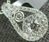 ESTATE .60CT DIAMOND 18KT WHITE GOLD 3D CLUSTER ROUND ETOILE TEAR DROP PENDANT