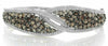 ESTATE WIDE 7.91CT WHITE & CHOCOLATE DIAMOND 18KT TWO TONE GOLD BANGLE BRACELET
