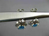 ESTATE 2.96CT DIAMOND & AAA BLUE TOPAZ 14K WHITE GOLD OVAL HANGING STUD EARRINGS