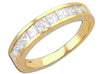1.0CT DIAMOND 14KT YELLOW GOLD PRINCESS CHANNEL SEMI ETERNITY ANNIVERSARY RING