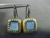 ESTATE .60CT DIAMOND & LIGHT QUARTZ 14KT BLACK & YELLOW GOLD FILIGREE EARRINGS