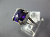 LARGE 3.66CT DIAMOND & AAA AMETHYST 14KT WHITE GOLD 3D CUSHION FILIGREE FUN RING