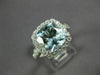 ESTATE LARGE 3.25CT DIAMOND & AAA AQUAMARINE 14KT WHITE GOLD 3D ENGAGEMENT RING