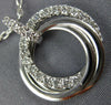 ESTATE .55CT DIAMOND 18KT WHITE GOLD CIRCLE OF LIFE INTERTWINING TRINITY PENDANT