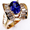 LARGE 5.1CT DIAMOND & AAA TANZANITE 14KT YELLOW GOLD CRISS CROSS ENGAGEMENT RING