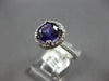 ESTATE 2.22CT DIAMOND & AAA AMETHYST 14KT WHITE GOLD ROUND HALO ENGAGEMENT RING