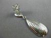 ESTATE LARGE 2.30CT DIAMOND 18K WHITE GOLD 3D CLASSIC TEAR DROP HANGING EARRINGS
