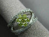 ESTATE WIDE .95CT WHITE & FANCY YELLOW DIAMOND 14KT GOLD 3D FLOWER INFINITY RING