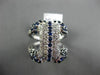 ESTATE LARGE 2.30CT DIAMOND & AAA SAPPHIRE 14KT WHITE GOLD 3D PAVE FUN RING