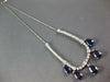 ESTATE 5.62CT DIAMOND & AAA SAPPHIRE 14KT WHITE GOLD PEAR SHAPE & ROUND NECKLACE