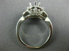 WIDE .52CT DIAMOND 14KT WHITE GOLD 3D FLOWER FILIGREE SEMI MOUNT ENGAGEMENT RING