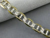 ESTATE 14KT WHITE & YELLOW GOLD MARINER DIAMOND CUT DESIGN WOMEN BRACELET #22854