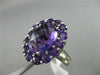 ESTATE LARGE 3.41CT AAA EXTRA FACET AMETHYST 14KT WHITE GOLD 3D FLOWER FUN RING