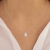 .25CT DIAMOND 14KT WHITE GOLD CLASSIC ROUND TEAR DROP JOURNEY FLOATING PENDANT