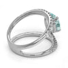 EXTRA LARGE 3.19CT DIAMOND & AAA PARAIBA TOURMALINE 18KT WHITE GOLD 3D LOVE RING