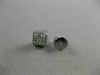 ESTATE .60CT ROUND & EMERALD DIAMOND 18K WHITE GOLD 3D SQUARE HALO STUD EARRINGS