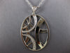 ESTATE LARGE .29CT DIAMOND 18KT WHITE GOLD 3D CRISS CROSS OVAL FUN PENDANT