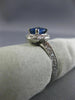 ESTATE 1.33CT DIAMOND & AAA SAPPHIRE 14KT WHITE GOLD OVAL ENGAGEMENT RING #11711