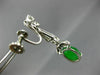 ANTIQUE LARGE 8.10CT DIAMOND & AAA EMERALD 14KT WHITE GOLD LEAF HANGING EARRINGS