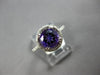ESTATE 2.22CT DIAMOND & AAA AMETHYST 14KT WHITE GOLD ROUND HALO ENGAGEMENT RING