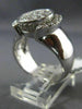 ESTATE WIDE .70CT DIAMOND 18K WHITE GOLD 3D OVAL CLUSTER COCKTAIL RING #17667