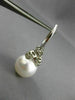 ESTATE LARGE .70CT DIAMOND & AAA SOUTH SEA PEARL 18K WHITE GOLD HANGING EARRINGS