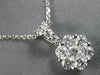 ESTATE 1.0CT DIAMOND 14KT WHITE GOLD 3D CLASSIC FLOWER LOVE FLOATING PENDANT