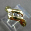 ESTATE .12CT ROUND DIAMOND 14KT YELLOW GOLD 3 STONE CHANNEL INFINITY RING #14197