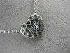 ESTATE .84CT ROUND & BAGUETTE DIAMOND 18KT WHITE GOLD 3D HEART LOVE NECKLACE