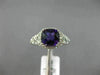 WIDE 1.45CT DIAMOND & AAA CUSHION CUT AMETHYST 14KT WHITE GOLD FILIGREE FUN RING