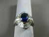 ESTATE WIDE 2.82CT DIAMOND & KASHMIR SAPPHIRE 18KT WHITE GOLD 3D ENGAGEMENT RING