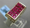 2.22CT DIAMOND & AAA PINK RUBY 18KT WHITE GOLD 3D RECTANGULAR INVISIBLE FUN RING
